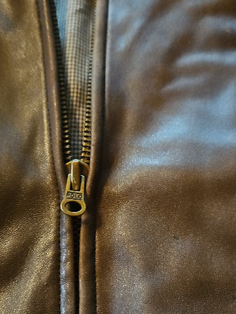 POLO Classic Brown Leather Zip Jacket - Unknown Brand - Picture 4 of 13